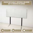 PU Leather Queen Bed Headboard Bedhead - White-8