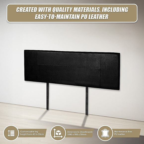 PU Leather King Bed Headboard Bedhead - Black