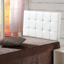 PU Leather Single Bed Deluxe Headboard Bedhead - White-3