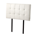 PU Leather Single Bed Deluxe Headboard Bedhead - White-4