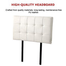 PU Leather Single Bed Deluxe Headboard Bedhead - White-5