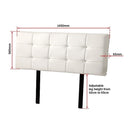 PU Leather Double Bed Deluxe Headboard Bedhead - White-6