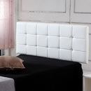 PU Leather Queen Bed Deluxe Headboard Bedhead - White-3
