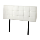 PU Leather Queen Bed Deluxe Headboard Bedhead - White-4