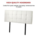 PU Leather Queen Bed Deluxe Headboard Bedhead - White-5