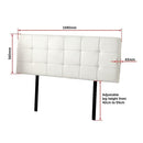 PU Leather Queen Bed Deluxe Headboard Bedhead - White-6