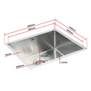 490x440mm Handmade Stainless Steel Undermount / Topmount Kitchen Laundry Sink with Waste-10