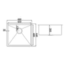 490x440mm Handmade Stainless Steel Undermount / Topmount Kitchen Laundry Sink with Waste-11