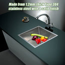 490x440mm Handmade Stainless Steel Undermount / Topmount Kitchen Laundry Sink with Waste-8