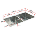 865x440mm Handmade Stainless Steel Undermount / Topmount Kitchen Sink with Waste-10