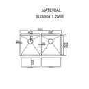 865x440mm Handmade Stainless Steel Undermount / Topmount Kitchen Sink with Waste-11