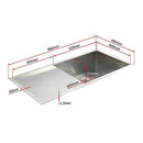 960x450mm Handmade 1.2mm Stainless Steel Undermount Topmount Kitchen Sink with Waste-6