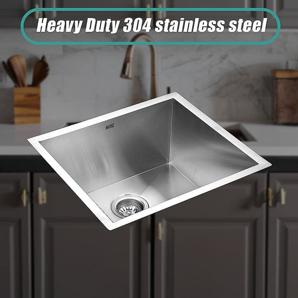 510x450mm Handmade 1.2mm Stainless Steel Undermount Topmount Kitchen Laundry Sink with Waste