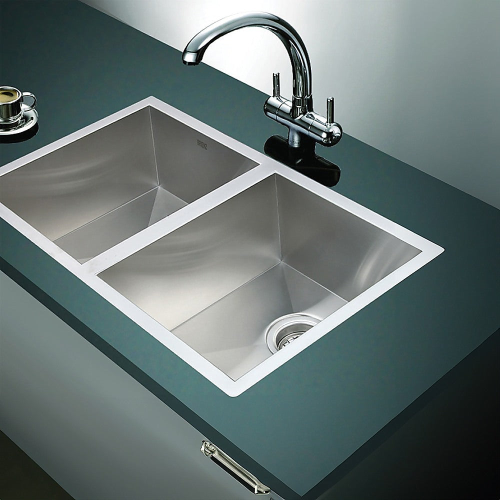 770x450mm Handmade Stainless Steel Undermount / Topmount  Kitchen Sink with Waste