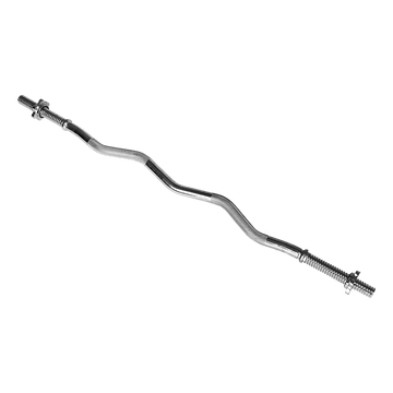 Heavy Duty EZ Curl Barbell – Weightlifting Bar with Spinlock Collars for Gym Training