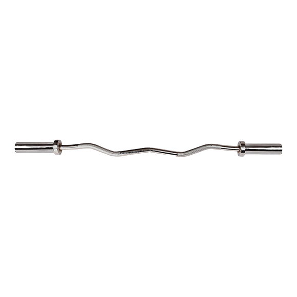 120cm Chrome Olympic EZ Curl Bar – Weightlifting Barbell for Home Gym & Bodybuilding