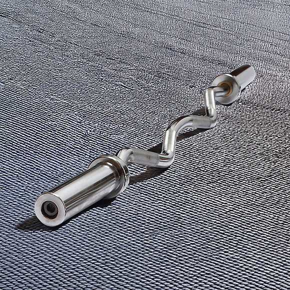 120cm Chrome Olympic EZ Curl Bar – Weightlifting Barbell for Home Gym & Bodybuilding