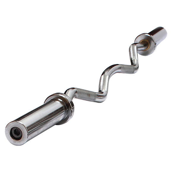 120cm Chrome Olympic EZ Curl Bar – Weightlifting Barbell for Home Gym & Bodybuilding