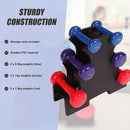 6-Piece Dumbbell Set with Storage Rack for Home Gym Training-4