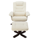 PU Leather Massage Chair Recliner Ottoman Lounge Remote-4
