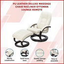 PU Leather Deluxe Massage Chair Recliner Ottoman Lounge Remote-2