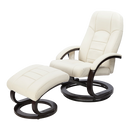 PU Leather Deluxe Massage Chair Recliner Ottoman Lounge Remote-5