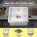 440x440mm Handmade 1.2mm 18 Gauge Stainless Steel Kitchen Laundry Sink with Waste-3