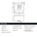 440x440mm Handmade 1.2mm 18 Gauge Stainless Steel Kitchen Laundry Sink with Waste-9