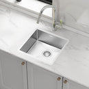 440x440mm Handmade Stainless Steel Undermount / Topmount Kitchen Laundry Sink with Waste-1