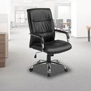 PU Leather Office Chair – Ergonomic Executive Swivel Desk Chair with Padded Seat in Black-2