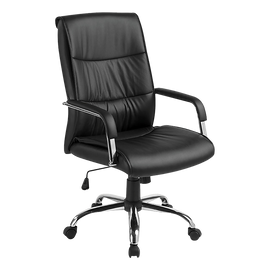 PU Leather Office Chair – Ergonomic Executive Swivel Desk Chair with Padded Seat in Black