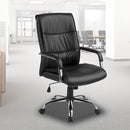 PU Leather Office Chair Executive Padded Black-3