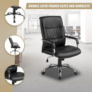 PU Leather Office Chair – Ergonomic Executive Swivel Desk Chair with Padded Seat in Black-6