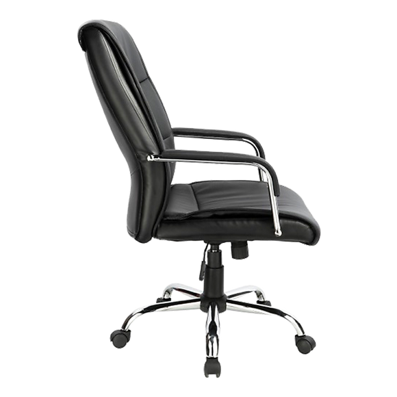 PU Leather Office Chair – Ergonomic Executive Swivel Desk Chair with Padded Seat in Black