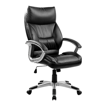 PU Leather Executive Office Chair – Ergonomic Swivel Computer Desk Chair in Black