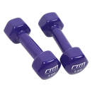 2kg Dumbbells Pair PVC Hand Weights Rubber Coated-3
