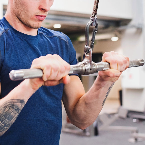 Revolving Straight Bar – Gym Cable Attachment for Tricep, Bicep & Pulley Workouts