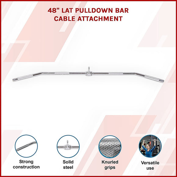 48" Lat Pulldown Bar Cable Attachment – Gym Handle for Back & Strength Training