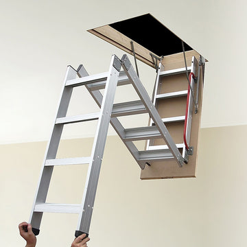 Deluxe Aluminium Attic Loft Ladder - 2700mm to 3050mm - 0