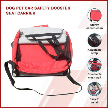 Dog Pet Car Booster Seat with Safety Harness Carrier Portable Travel Seat for Small Pets - 0