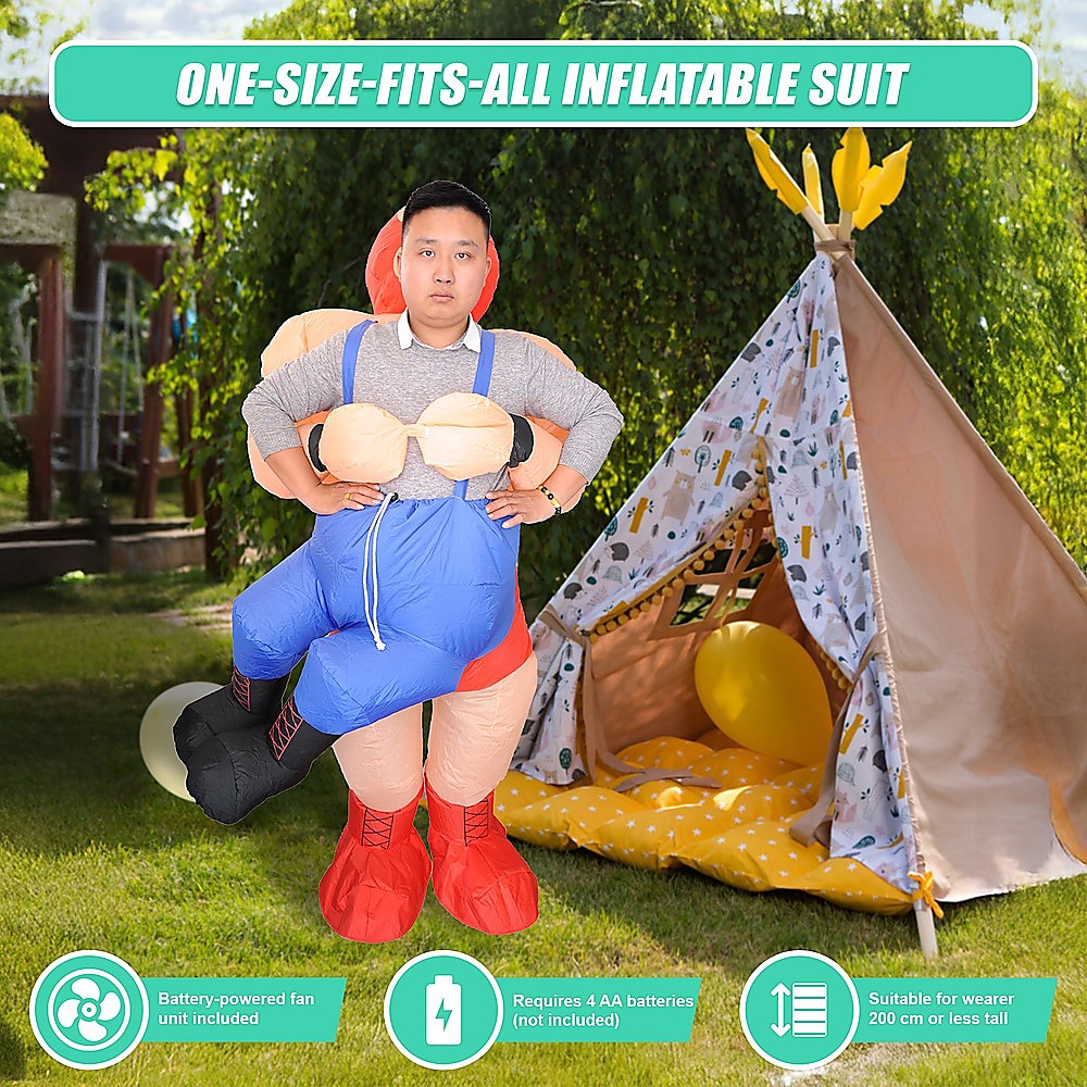 WRESTLER Fancy Dress Inflatable Suit -Fan Operated Costume