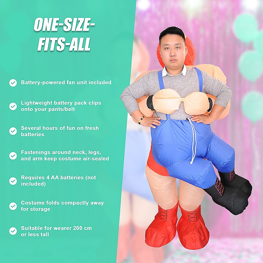 WRESTLER Fancy Dress Inflatable Suit -Fan Operated Costume