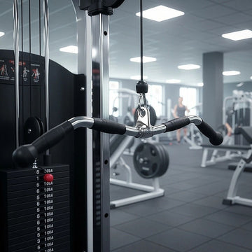 Randy & Travis Rubber-Coated Revolving Curl Row Bar Attachment for Gyms