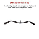 Randy & Travis Rubber-Coated Revolving Curl Row Bar Attachment for Gyms-9