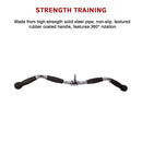 Randy & Travis Rubber-Coated Revolving Curl Row Bar Attachment for Gyms-9