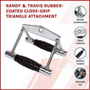 Rubber-Coated Close Grip Triangle Attachment for Lat Pulldown-2