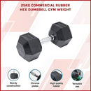 25KG Commercial Rubber Hex Dumbbell Gym Weight-4