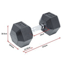 25KG Commercial Rubber Hex Dumbbell Gym Weight-12