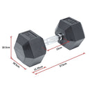25KG Commercial Rubber Hex Dumbbell Gym Weight-12