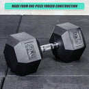 25KG Commercial Rubber Hex Dumbbell Gym Weight-9